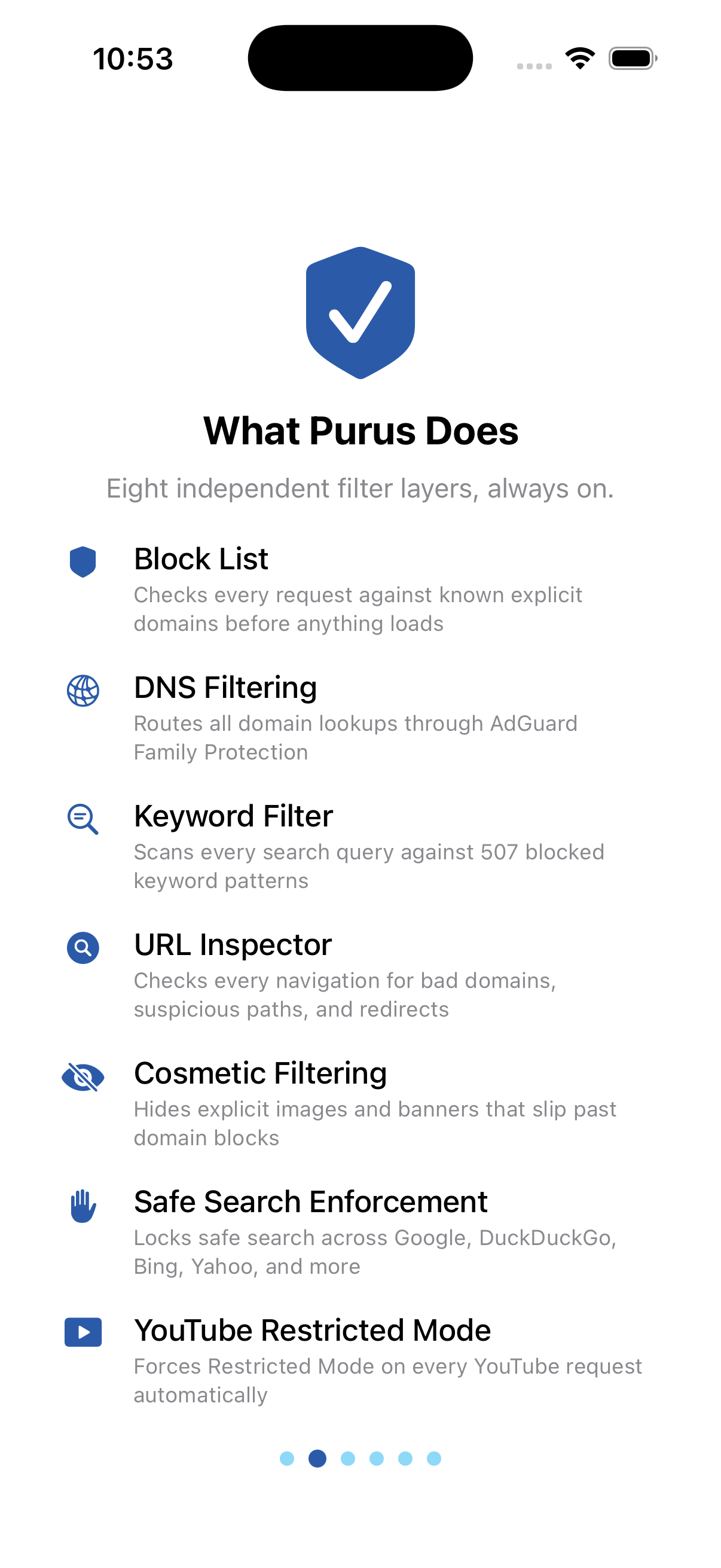 8 filtering layers.