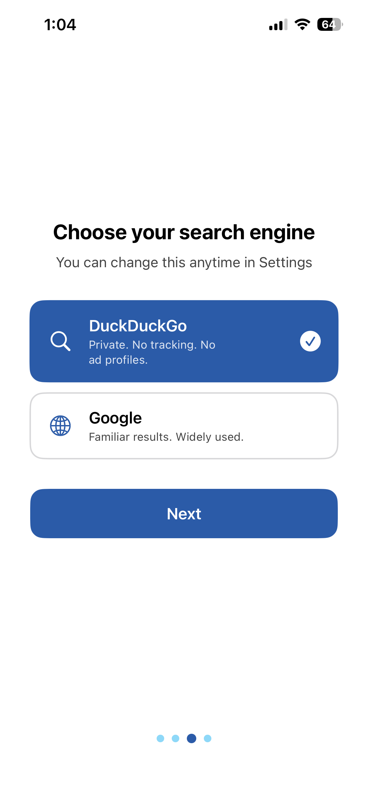 Set your default browser.